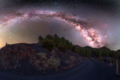 Fotoreise Astrofotografie auf La Palma - Milchstraße über Vulkanfeld